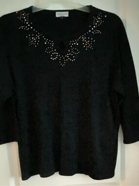 Black Embellished Women's Sweater
